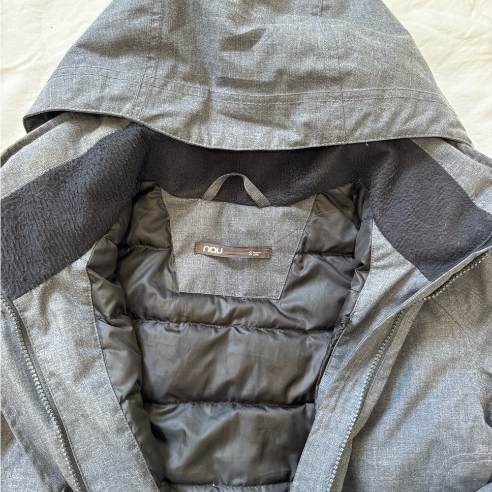 Nau Women's Charcoal Hooded Down Ski Jacket S RN 119269 - Picture 5 of 13
